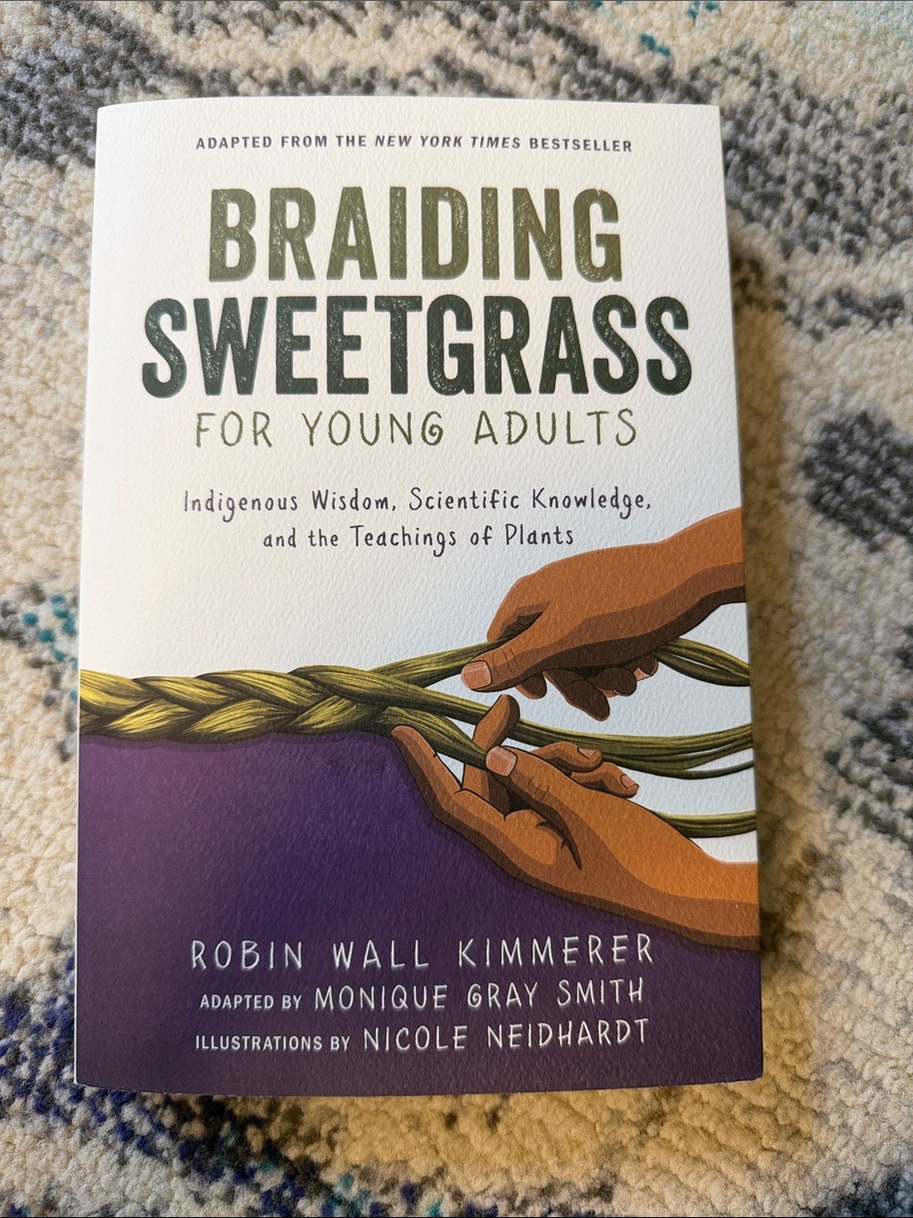 Braiding Sweetgrass for Young Adults - Illustrated Paperback (Purple, White)
